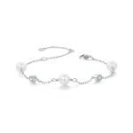 Armband aus 925er Sterlingsilber mit weißen Moissanit-Perlen