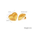 1 paar Vintage Herz Ohrringe Geometrische Personalisierte Einfache Edelstahl Ohrringe – Bild 6