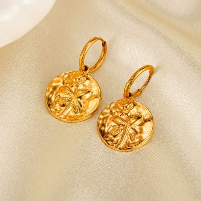 1 Paar Ohrringe aus Edelstahl in Rosenform – Bild 3