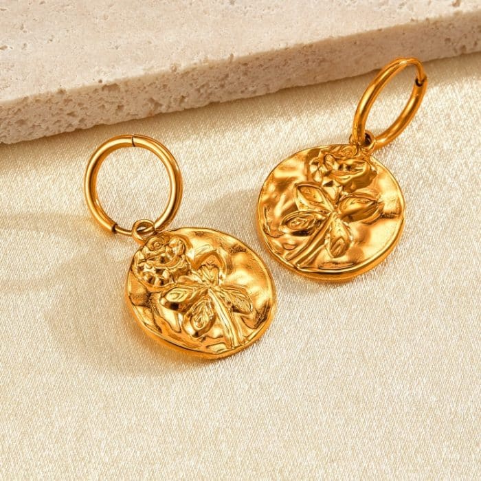 1 Paar Ohrringe aus Edelstahl in Rosenform – Bild 4