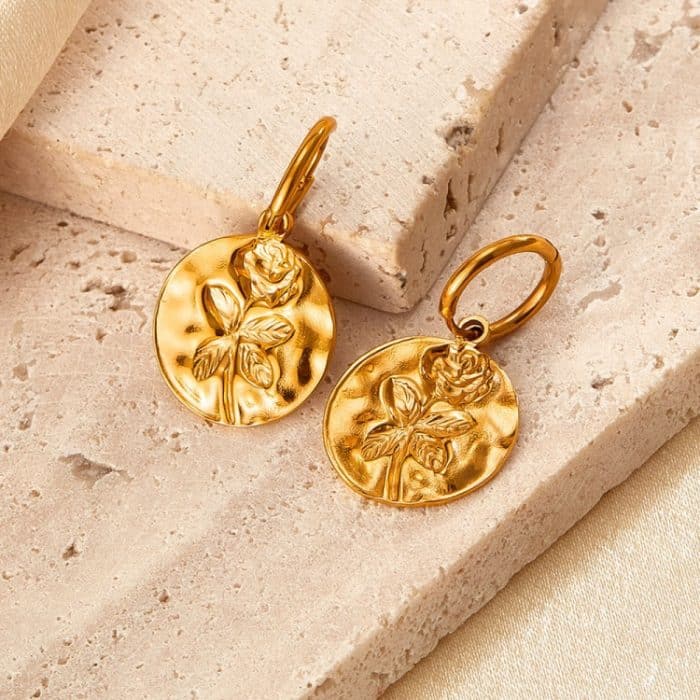 1 Paar Ohrringe aus Edelstahl in Rosenform – Bild 5