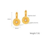 1 paar Einfache Edelstahl Runde Plaque Ohrringe Vintage Temperament Ohrringe – Bild 6