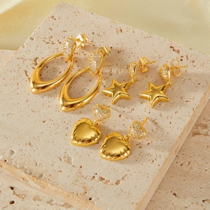 1 Paar Ohrringe mit geometrischem Muster und Vintage-Muster – Bild 3