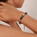Edelstahlkette Buntes Vulkansteinarmband – Bild 5