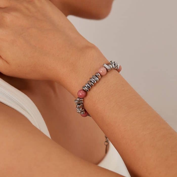 Titanstahlkette mit Holzsteinarmband – Bild 4