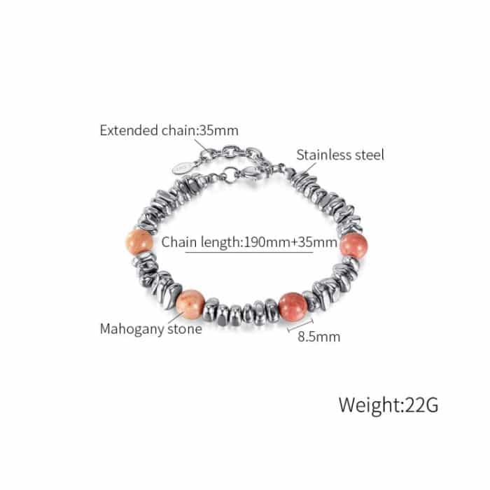 Titanstahlkette mit Holzsteinarmband – Bild 6