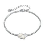 OPK GS1549 Edelstahl Mit Diamanten Armband Liebe Herz Shell Hand Schmuck