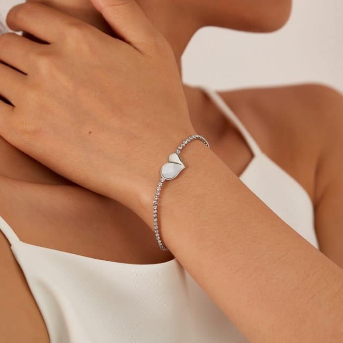 OPK GS1549 Edelstahl Mit Diamanten Armband Liebe Herz Shell Hand Schmuck – Bild 4