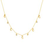 Schlichter Mondanhänger aus Edelstahl mit Zirkonia-Schlüsselbeinkette