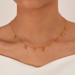 Schlichter Mondanhänger aus Edelstahl mit Zirkonia-Schlüsselbeinkette – Bild 2