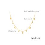 Schlichter Mondanhänger aus Edelstahl mit Zirkonia-Schlüsselbeinkette – Bild 7