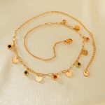 Halskette mit Herzanhänger aus Edelstahl und buntem Zirkonia – Bild 3