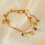 Halskette mit Herzanhänger aus Edelstahl und buntem Zirkonia – Bild 4