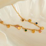 Halskette mit Herzanhänger aus Edelstahl und buntem Zirkonia – Bild 5