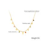 Halskette mit Herzanhänger aus Edelstahl und buntem Zirkonia – Bild 7