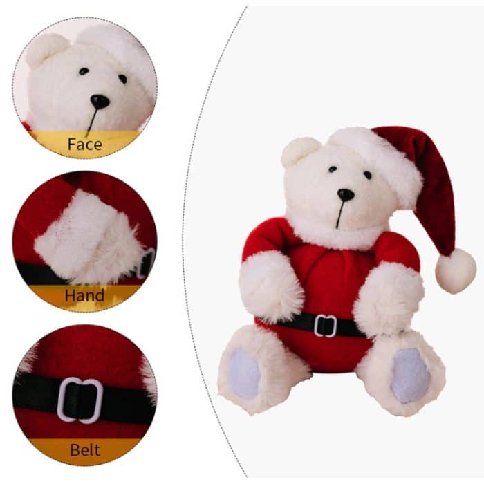 Plüsch Bär Puppe Weihnachten Ornamente Nette Puppe Dekorationen Weihnachten Kinder Geschenke, Sitting Bear – Bild 3