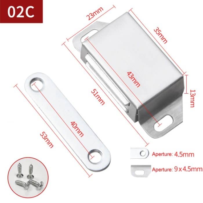Edelstahl Magnetische Tür Fangen Küche Schrank Fänge Magnet Verriegelungen Für Tür, 02C, 03C – Bild 8