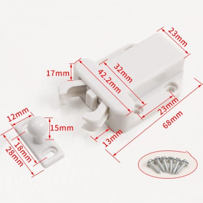 Schranktürschließer mit selbstsperrender, versteckter Schubladen-/Schranktürschließer – Bild 4