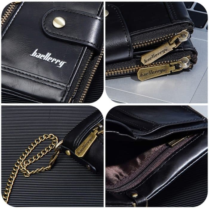 Baellerry D3261 Retro Multi-Kartensteckplatz Doppelreißverschluss Kurze Geldbörse Münzbörse – Bild 7