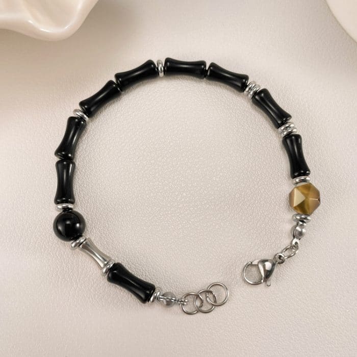 Personalisiertes Bambus-Design-Schmuck-Edelstahlarmband – Bild 2