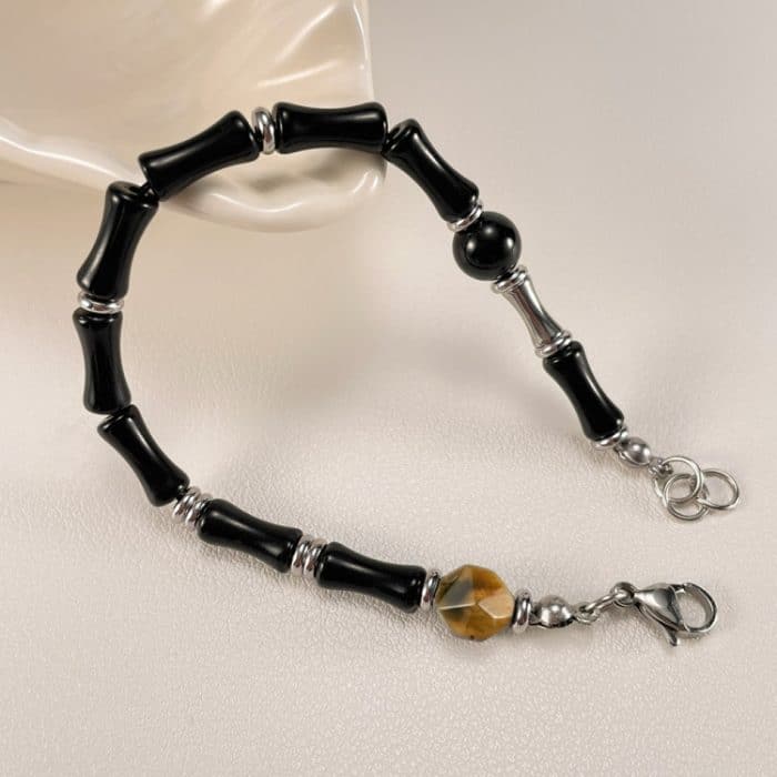 Personalisiertes Bambus-Design-Schmuck-Edelstahlarmband – Bild 3