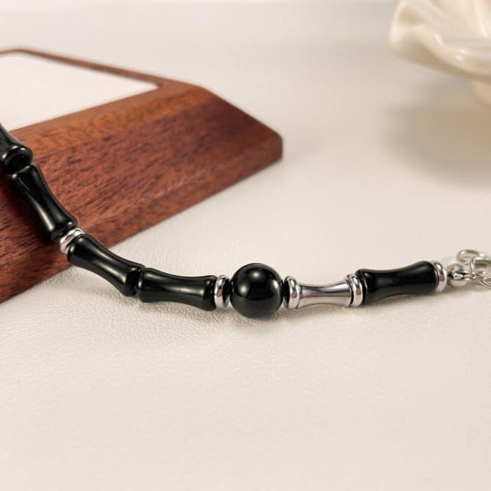 Personalisiertes Bambus-Design-Schmuck-Edelstahlarmband – Bild 4