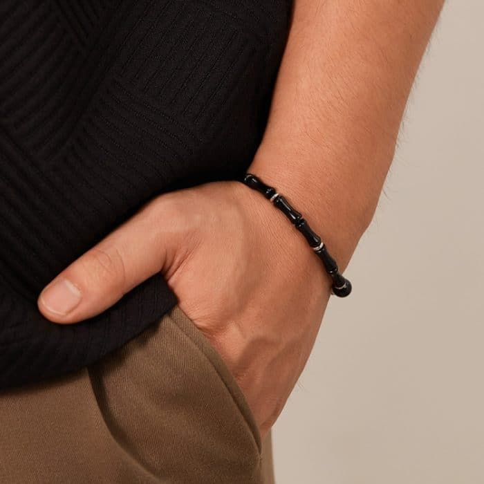 Personalisiertes Bambus-Design-Schmuck-Edelstahlarmband – Bild 7
