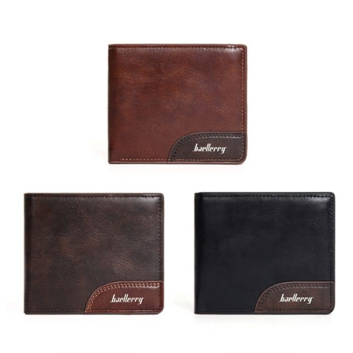 Baellerry D2405 Retro Zweifach gefaltete Herren Geldbörse mit kurzem Reißverschluss – Bild 2