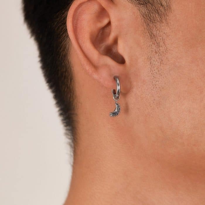 1 Paar personalisierte Vintage Ohrringe aus Edelstahl mit Mondanhänger – Bild 4