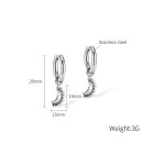 1 Paar personalisierte Vintage Ohrringe aus Edelstahl mit Mondanhänger – Bild 6