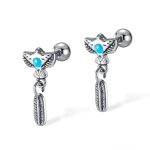 1 Paar Ohrringe aus Edelstahl mit Adlerfedern