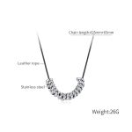 Personalisierte Leder Seil Edelstahl Ring Anhänger Halskette Zubehör – Bild 7