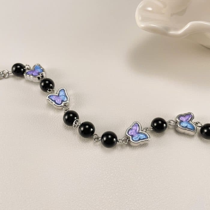 Personalisierte Schmetterlingslegierung Anhänger Einfache Edelstahl Halskette – Bild 4