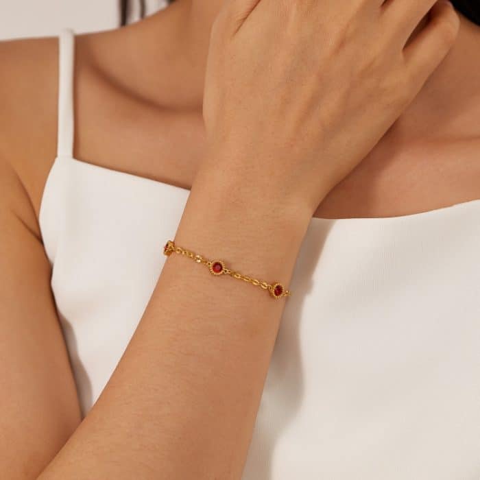 OPK GS1566 Einfaches Edelstahl-Accessoire Zirkonia Temperament Armband – Bild 5