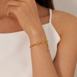 OPK GS1565 Exquisites kompaktes Liebesbrief-Edelstahl-einfaches Armband – Bild 5