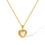 Vintage Edelstahl Pfirsich Herz Anhänger Temperament Schlüsselbein Halskette