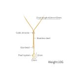 Schlichte Halskette mit Quaste und Blumenperlenanhänger aus Edelstahl – Bild 7