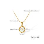 Edelstahl Runde Herz Anhänger Temperament Schlüsselbein Kette – Bild 6