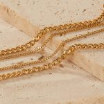 Doppellagige Halskette mit quadratischem Anhänger aus Edelstahl – Bild 4