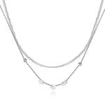 OPK GX2432 Halskette mit doppelt gestapeltem Pentagramm aus Edelstahl