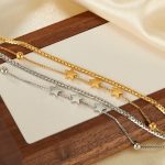 OPK GX2432 Halskette mit doppelt gestapeltem Pentagramm aus Edelstahl – Bild 2