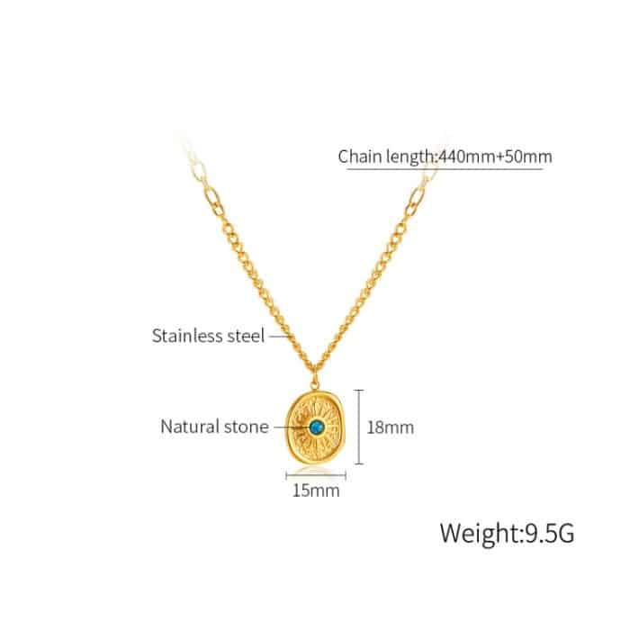 Vintage Temperament Edelstahl Geometrische Halskette – Bild 8