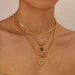 Vintage Temperament Edelstahl Geometrische Halskette – Bild 6