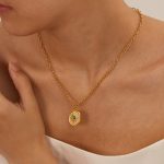 Vintage Temperament Edelstahl Geometrische Halskette – Bild 7