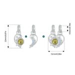 S925 Sterling Silber DIY Abnehmbarer Sonne Mond Herz Anhänger – Bild 4