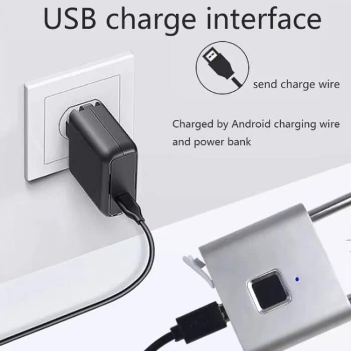 Locstar C85 Smart Fingerprint Wiederaufladbare Vorhängeschloss Wasserdicht Morse Code Notfall Entriegelung – Bild 6