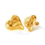 OPK GE937 1 paar Edelstahl Herz Unregelmäßigen Ohrringe