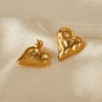 OPK GE937 1 paar Edelstahl Herz Unregelmäßigen Ohrringe – Bild 3