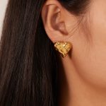 OPK GE937 1 paar Edelstahl Herz Unregelmäßigen Ohrringe – Bild 4