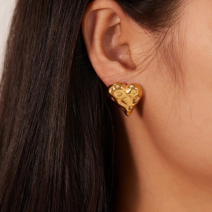 TBD06051717_B3.jpg OPK GE937 1 paar Edelstahl Herz Unregelmäßigen Ohrringe – Bild 4